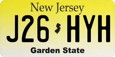 NJ license plate J26HYH