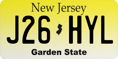 NJ license plate J26HYL