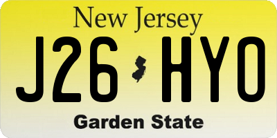 NJ license plate J26HYO