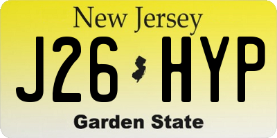 NJ license plate J26HYP