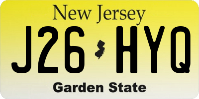 NJ license plate J26HYQ
