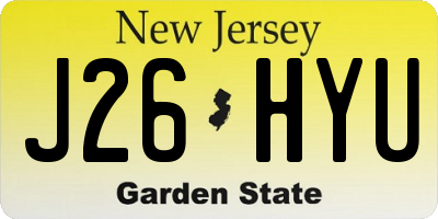 NJ license plate J26HYU