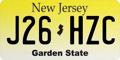 NJ license plate J26HZC