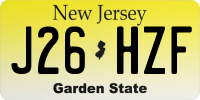 NJ license plate J26HZF