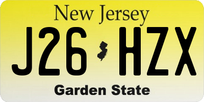 NJ license plate J26HZX