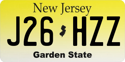NJ license plate J26HZZ