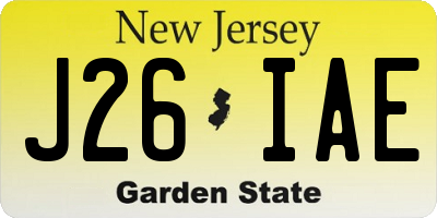 NJ license plate J26IAE