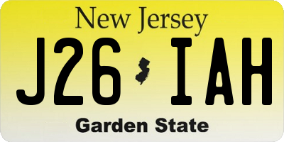 NJ license plate J26IAH