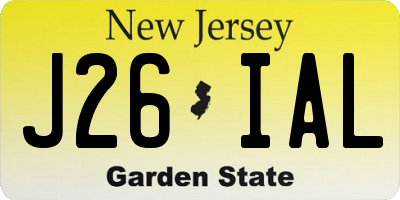 NJ license plate J26IAL