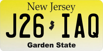 NJ license plate J26IAQ
