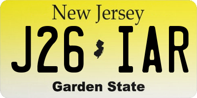 NJ license plate J26IAR