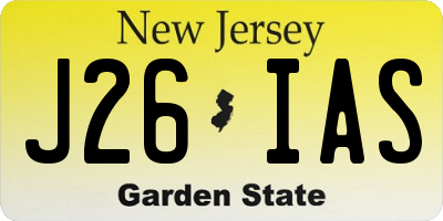 NJ license plate J26IAS