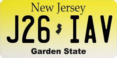 NJ license plate J26IAV