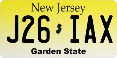 NJ license plate J26IAX