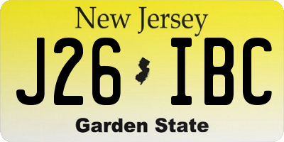 NJ license plate J26IBC