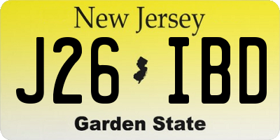 NJ license plate J26IBD