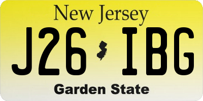 NJ license plate J26IBG