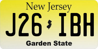 NJ license plate J26IBH