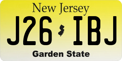 NJ license plate J26IBJ