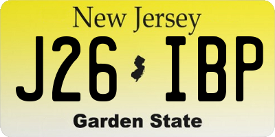 NJ license plate J26IBP