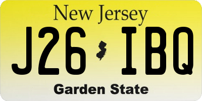 NJ license plate J26IBQ