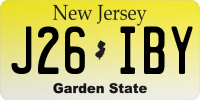 NJ license plate J26IBY