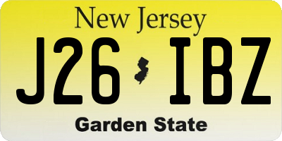 NJ license plate J26IBZ