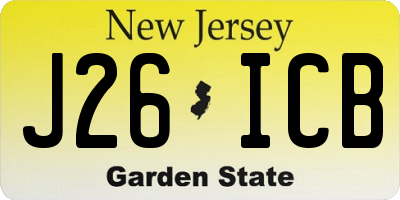 NJ license plate J26ICB