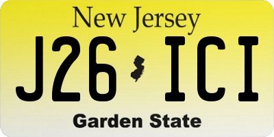 NJ license plate J26ICI