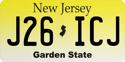 NJ license plate J26ICJ