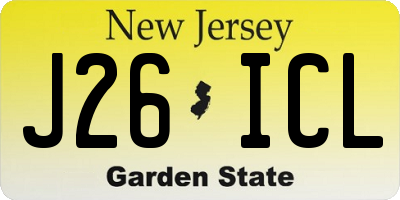 NJ license plate J26ICL