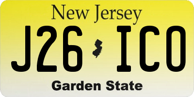 NJ license plate J26ICO