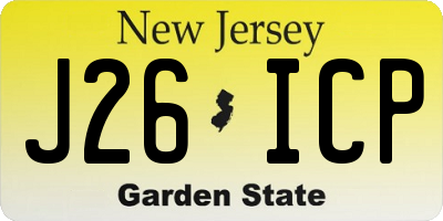 NJ license plate J26ICP