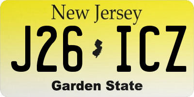 NJ license plate J26ICZ