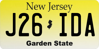 NJ license plate J26IDA