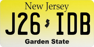 NJ license plate J26IDB
