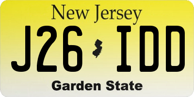 NJ license plate J26IDD