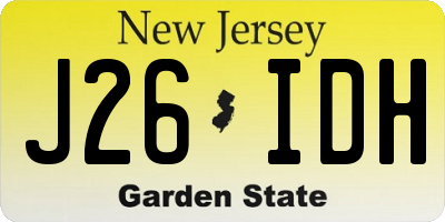 NJ license plate J26IDH
