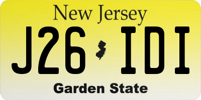 NJ license plate J26IDI