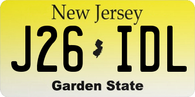 NJ license plate J26IDL