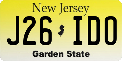 NJ license plate J26IDO