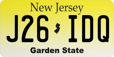NJ license plate J26IDQ