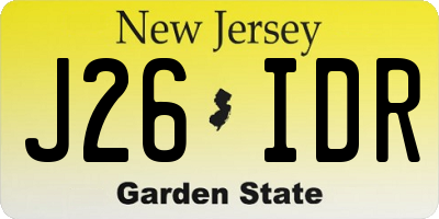 NJ license plate J26IDR