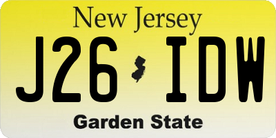NJ license plate J26IDW