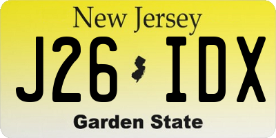 NJ license plate J26IDX