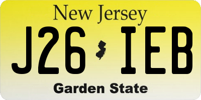 NJ license plate J26IEB