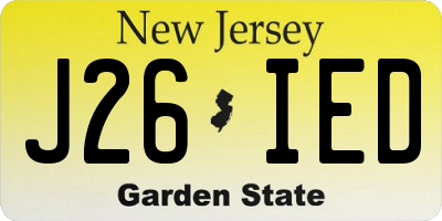 NJ license plate J26IED
