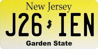 NJ license plate J26IEN