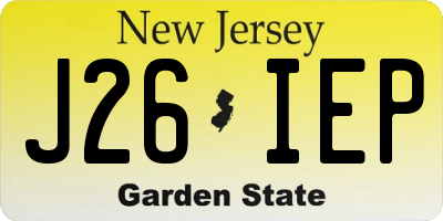 NJ license plate J26IEP