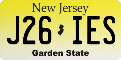 NJ license plate J26IES